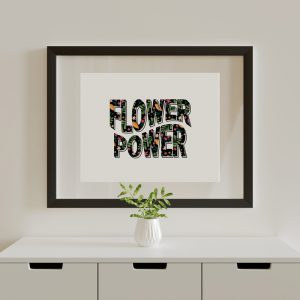 flower powe r- white תמונה לעיצוב הבית